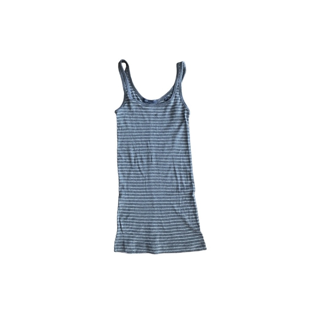 Vince Ribbed Knit Green/White Striped Tank Top Size XS